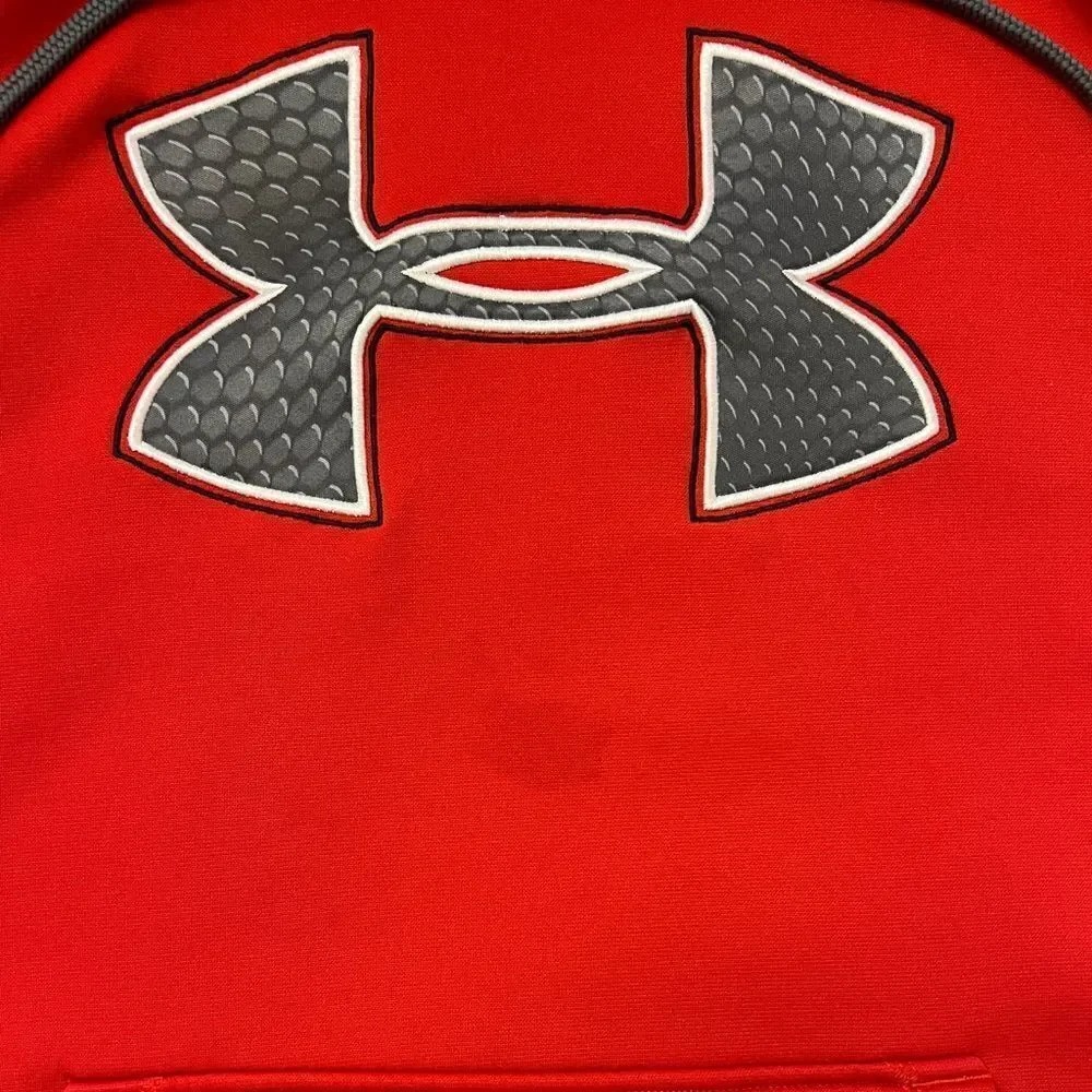 Under Armour Storm Red Pullover Hoodie Large ColdGear Loose Fit
